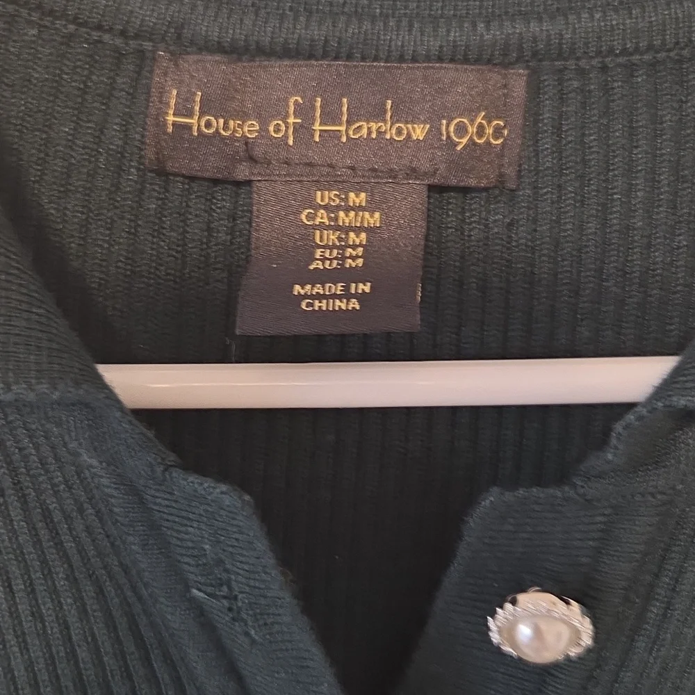 House of Harlow 1960 Dark Green Long Sleeve Dress - Picture 3 of 6